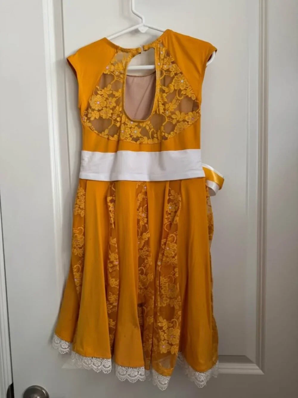 Girls yellow dress ballet costume halloween child medium lyrical